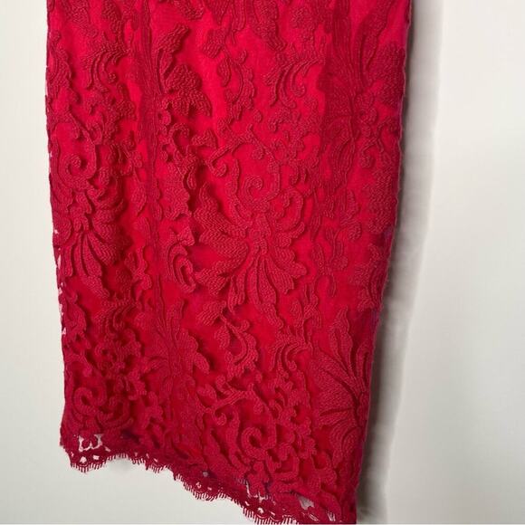 Tadashi Shoji Embroidered Lace V-Neck Cocktail Dress 4 - Picture 9 of 10